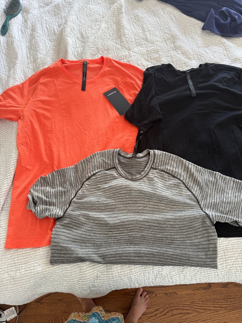 3 Men’s Lululemon Tops lot bundle  - Orange, Black, Gray size XL